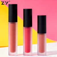 Vente en gros de tubes à gloss à lèvres vides de luxe personnalisés de 10 ml, couleur rose unique, transparents, avec petit pinceau, emballage avec boîte