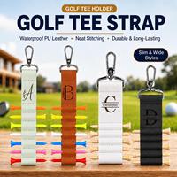 Porte-tee de golf personnalisé vierge, gravure laser de logo sur mesure, sangle en similicuir pour tee de golf, cadeau pour golfeur, accessoires de golf