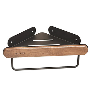 Toallero de pared de acero inoxidable color nogal, estante de baño sin taladro, organizador de almacenamiento que ahorra espacio, soporte para toallas, decoración del hogar - Product Image 5
