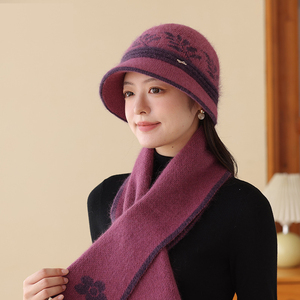 Chapeau en laine pour maman en hiver, chapeau tricoté chaud doublé de polaire pour femmes d'âge moyen et âgées, coupe-vent et protection contre le froid - Product Image 4