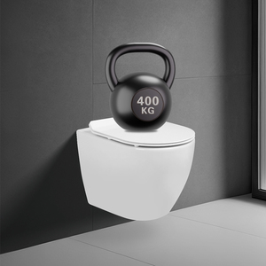 <span class=keywords><strong>WC</strong></span> suspendu avec réservoir encastré, <span class=keywords><strong>WC</strong></span> compact sans rebord pour optimiser l'espace, système de chasse d'eau puissant et avancé - Product Image 3