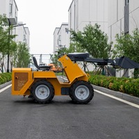 Chargeuse compacte sur roues CE EPA, petite chargeuse frontale de 700 kg pour travaux agricoles, verdures, aménagement paysager et jardinage