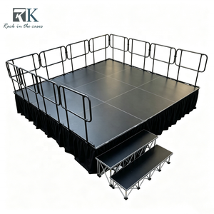 Scène intelligente portable, kit de scène extérieure en aluminium, plateforme de scène mobile avec garde-corps pour événements, concerts, mariages - Product Image 1