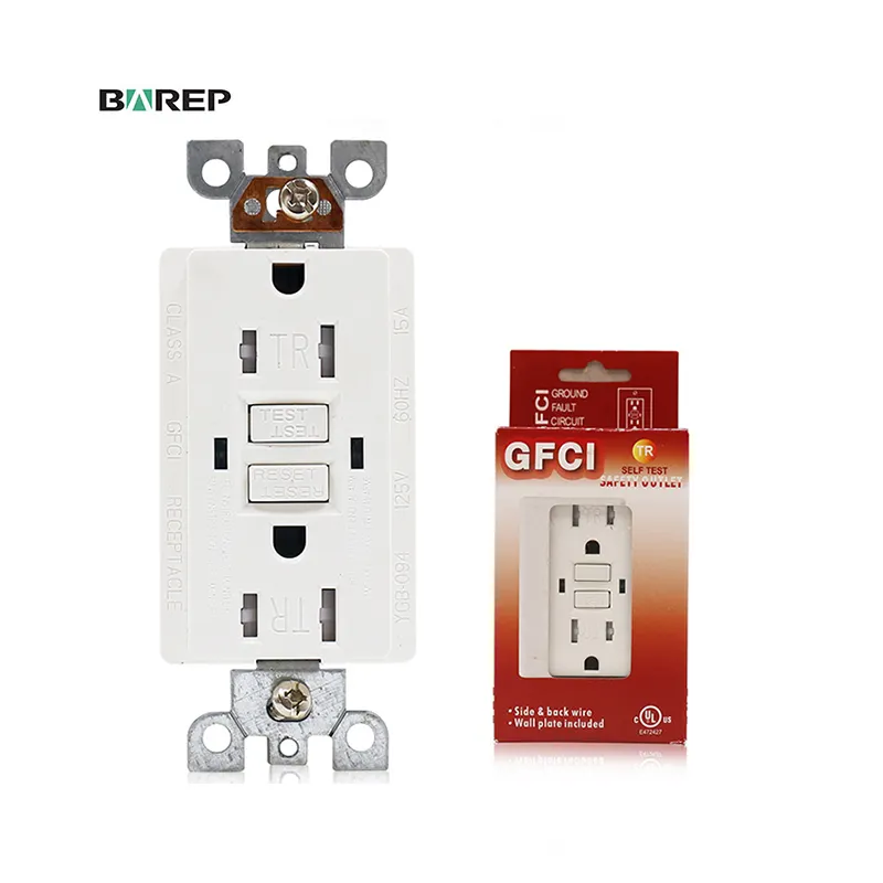 GFCI Plug UL Stopkontak Dupleks Listrik Tahan Tamper 15A GFCI WR TR Stopkontak Dinding GFCI