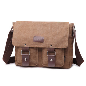 Op maat gemaakte vintage canvas schoudertas/crossbody tas voor heren, geschikt voor alle seizoenen, OEM/ODM ondersteund, effen patroon <span class=keywords><strong>XXN</strong></span> - Product Image 5