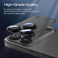 Protecteurs d'Objectif d'Appareil Photo 3D de Haute Qualité pour iPhone 17 Air 17 Pro Max Film en Verre Trempé Coloré 9H Anti-Rayures Anti-Choc