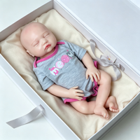 18 Zoll Vollsilikon Reborn Baby Puppe Realistische Lebensechte Neugeborenen-Puppe Weiche Massive Silikon-Begleiterpuppe Geschenk für Kinder
