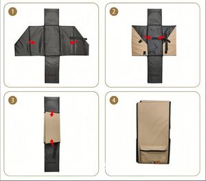 Bolsa de Viaje para Bicicleta, Caja de Almacenamiento Portátil para Bicicleta, para Viajes al Aire Libre, Maletero del Automóvil, Color Marrón - Product Image 5