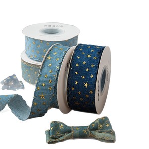 50Yard Star Denim Ribbon DIY Accessories Retro Denim Strap Sweet Cool Clothing Decor <b>Tape</b> - Product Image 5