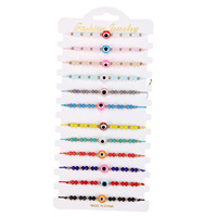 Œil de démon coloré perlé à la main tressé Bracelets en corde réglable bonne chance amulette femmes bracelet