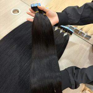 Extensiones de Cabello Humano Adhesivas 100% Naturales Sin Procesar Rusas de Doble Trama Calidad Premium Liso Color Natural para Salón - Product Image 2