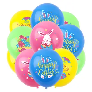 Yeni paskalya parti süslemeleri Bunny şenlikli çayır giyinmek paskalya çocuk atmosfer lateks balonlar