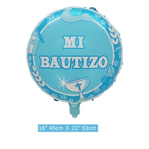 Huaien Factory 18 pulgadas bautismo <span class=keywords><strong>comunión</strong></span> papel de aluminio bola <span class=keywords><strong>fiesta</strong></span> <span class=keywords><strong>globos</strong></span> Festival flotante Pascua atmósfera - Product Image 2