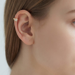 Geometric Cube Clip-on <b>Earrings</b> Gold Plated Copper Alloy Square Zircon <b>Ear</b> <b>Cuffs</b> For Women Fashion Jewelry - Product Image 1
