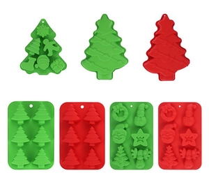 Chịu nhiệt tự làm Silicone giáng sinh loạt Cookie cắt bánh sô cô la kẹo Khuôn nướng bakeware công cụ - Product Image 4