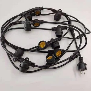 E27 Outdoor Waterproof Led Light <b>String</b> 10 Bulbs Black Wire For <b>Garden</b> Patio Decoration - Product Image 4