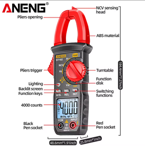 Multimètre numérique à pince ampèremétrique AC ANENG ST182 <span class=keywords><strong>Pro</strong></span> 4000 points, 400A, plage automatique, rétroéclairage, mesure de diode, 1 an - Product Image 4