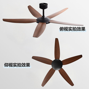 <b>Ceiling</b> <b>Fan</b> 5 Blade Black Walnut Wood White Natural Wood Black Black White Quiet Industrial Retro Flush Mount Living Room Home - Product Image 2