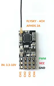 FLYSKY FS2A-4CH FS2A 2.4G AFHDS 2A 4CH PWM Mini Récepteur pour FLYSKY FS-I6 FS-I6X FS-I6S FS-I10 RC Mini Avion à Voilure Fixe Drone