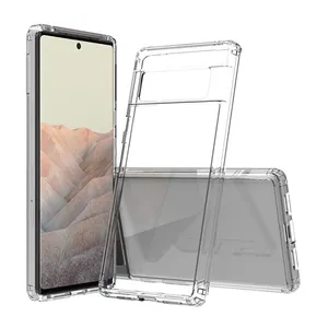 2022 New 2 In 1 TPU+PC Hybrid Transparent Phone Case For Google Pixel 6 7 Pro Shockproof Phone Case