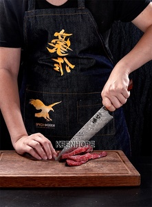 KEENHOPE Couteau de cuisine en acier damas VG10 à 89 couches Nakiri de 8 pouces en laiton japonais incrusté de pierre laineuse USA Desert Ironwood - Product Image 6