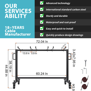 Gấp bảng và ghế giỏ hàng, Heavy Duty kim loại gấp ghế Rack với bánh xe cho 42 gấp ghế - Product Image 4