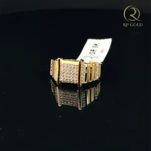 Elegant gold <b>ring</b> with sparkling stones premium design for <b>men</b> stylish statement jewelry perfect for weddings parties and daily - Product Image 3