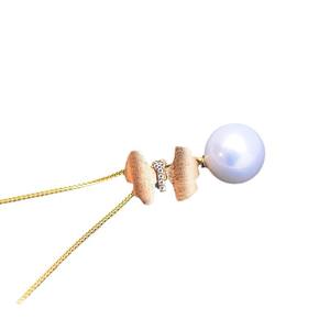 Collar con Colgante de Perla Edison Redonda de 11-12 mm de Zhuji Danshui, Luz Intensa, Pequeñas Imperfecciones, Collar de Plata S925 - Product Image 5