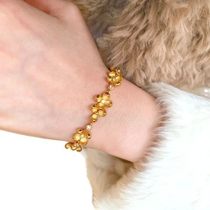 Flower Shape Zinc Alloy <b>Bracelet</b> And Earrings <b>Set</b> With Diamond Inlay For Party Jewelry - Product Image 2