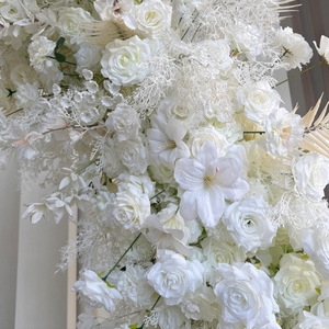 Arco Nuziale <span class=keywords><strong>Bianco</strong></span> di 2,4m, <span class=keywords><strong>Cancello</strong></span> di Fiori Artificiali con Ortensie e Rose per Decorazioni Matrimoniali sul Prato - Product Image 3