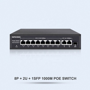 Commutateur PoE 120W avec 8+2+1 ports SFP 10/100/1000M et capacité de 22 Gbit/s pour AP et caméras IP - Product Image 1
