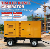 Générateur diesel silencieux de type remorque COMLER 250 kW-300 kW, groupe électrogène mobile résistant aux intempéries avec AMF pour les hôpitaux et les hôtels