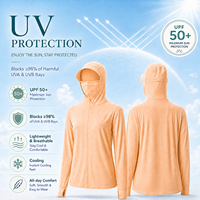 Vêtement de protection solaire personnalisé avec logo imprimé en feuille, en tissu Ice Silk, masque facial avec trou pour queue de cheval, protection UV UPF50+, veste de protection solaire