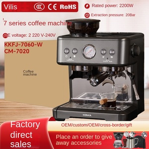 Machine à café italienne semi-automatique à double tête portable <span class=keywords><strong>Konka</strong></span>, broyage intégré, acier inoxydable, pression de 15 bars, hôtel - Product Image 2