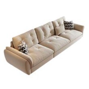 Creamy Cloud <b>Sofa</b> Straight Line Modern Minimalist Light Luxury Fabric <b>Living</b> <b>Room</b> <b>Sofa</b> For Home Use - Product Image 1