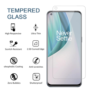 Protecteur d'écran en verre trempé transparent à couverture complète de 0.33mm pour téléphone portable OnePlus Nord 2 5G - Product Image 3