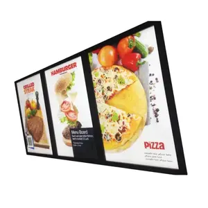 Pubblicità Lightbox Menu Board cartelloni magnetici Mobile sottile telaio LED Display in alluminio
