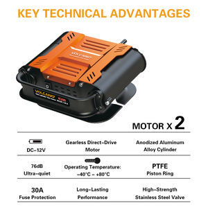 คอมเพรสเซอร์ลมรถยนต์ ปี 2025 คอมเพรสเซอร์ลมแบบพกพา 12V โลหะ สำหรับรถบรรทุกหรือรถยนต์ เครื่องเติมลม/ปล่อยลมยางลมแบบนิวเมติก - Product Image 4