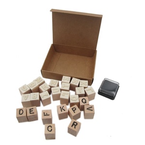 <span class=keywords><strong>Tampon</strong></span> en bois pour enfants de haute qualité, taille mini 26, timbres de l'<span class=keywords><strong>alphabet</strong></span> 26 lettres, tampons en bois pour enfants avec <span class=keywords><strong>tampon</strong></span> d'encre noir - Product Image 4