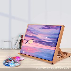 Table à dessin en bois, chevalet, planche à dessin et à croquis, chevalet réglable pour les croquis et la peinture à l'huile des étudiants en art - Product Image 1