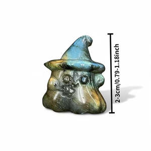 Figura de Labradorita con Diseño de Mago Fantasma, Amuleto de Piedra Tallada para Joyería y Decoración - Product Image 2