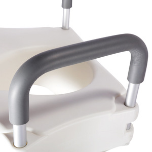 Asiento de Inodoro Elevado Ajustable en Altura, Color Blanco, con Reposabrazos Acolchado Extraíble y Tapa, para Personas Mayores, Suministrado por Fábrica - Product Image 5