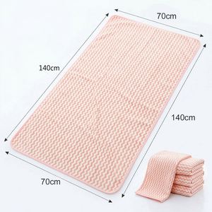 High Density Coral Fleece <b>Towel</b> Water Ripple Pattern Super Soft Absorbent Quick Dry <b>Bath</b> Sheet for Spa Bathroom - Product Image 3