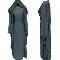 Abaya brodée sur mesure pour femmes, tissu de haute qualité de Dubaï, robe pour l'Aïd et le Ramadan avec de longues manches chauve-souris