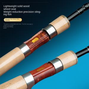 Canne à pêche télescopique Demon Hunter pour micro-pêche à la bouche de cheval, en carbone, avec poignée en bois souple, 0,6 kg, portable, pour la pêche en eau vive à la ligne blanche (Luya) - Product Image 4
