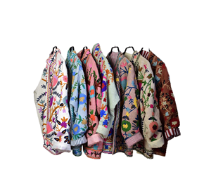 Mix Assorted Color Suzani Embroidered Reversible <b>Quilted</b> Eco-Friendly Boho Chic Floral Festival Jacket Handmade Unique Ethnic - Product Image 1