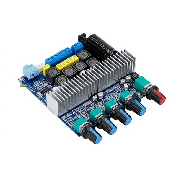 TPA3116 5.0 Digital High-Power Amplifier Board (100x100x24mm) for 2.1 Subwoofer 12-24V Electronic Modules and Kits
