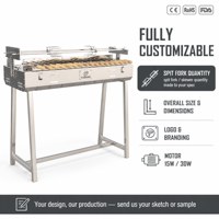 Barbecue traditionnel chypriote TOSHINE à rotation automatique, hauteur réglable, au charbon de bois, multifonctionnel pour agneau et poulet