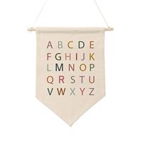 Drapeau en toile personnalisé avec impression par transfert thermique, alphabet suspendu, 11x15,7 pouces