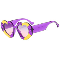 Lunettes de soleil personnalisées en forme de cœur avec décoration en diamant Lunettes de soleil de luxe pour femmes